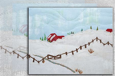 Werkfoto: Rote Häuser im Schnee